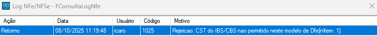 Novos retonos NFE