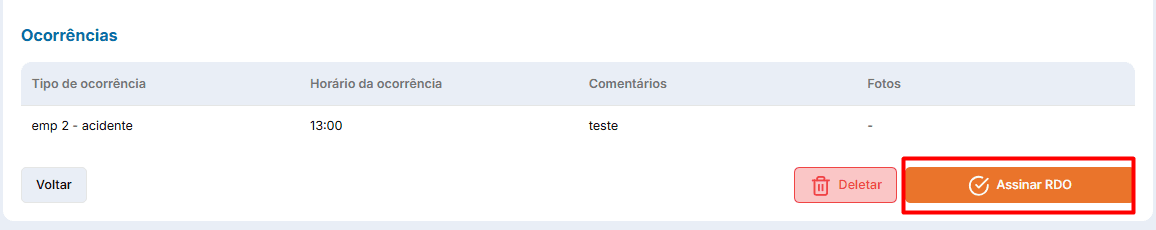 Assinatura RDO