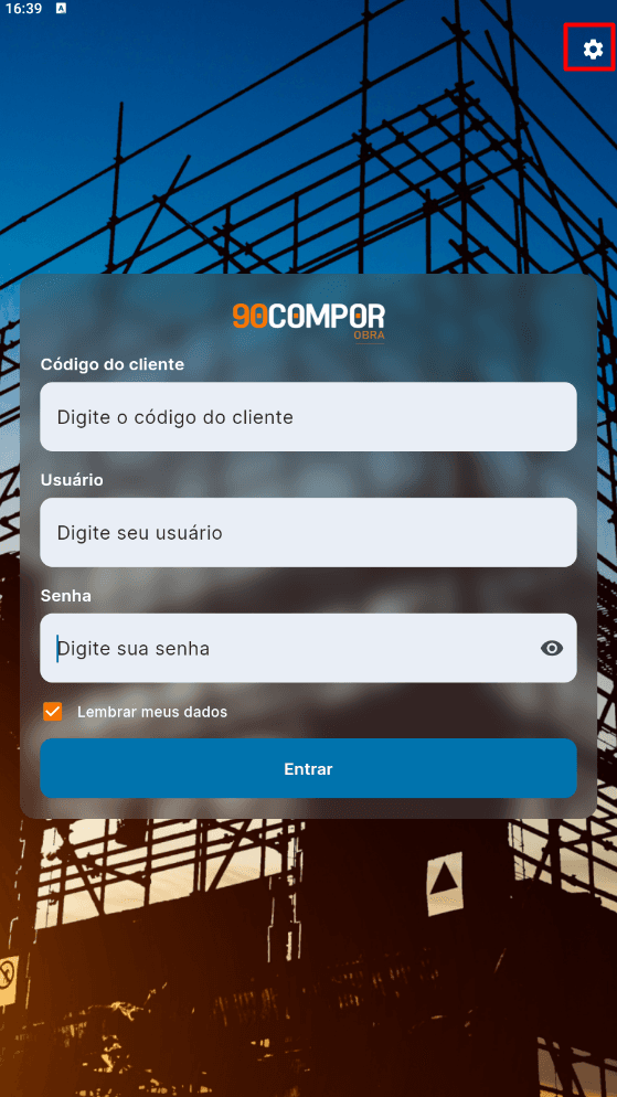 Engrenagem de configuração.