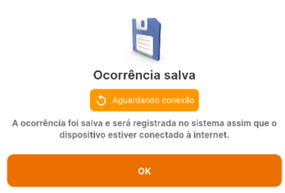 Seleção do tipo de ocorrência