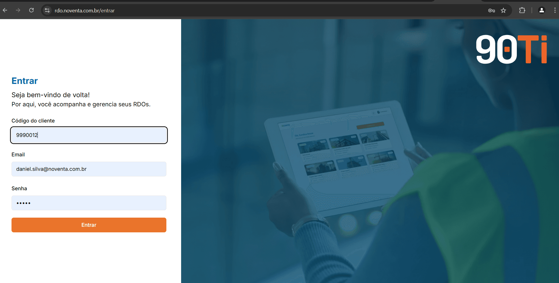 Acesso ao RDO Web.