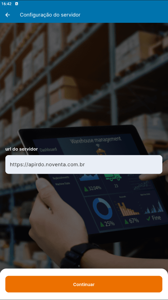Configuração de acesso ao servidor.
